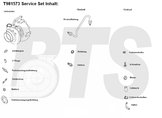 Compresor,sistem de supraalimentare T981573 BTS Turbo